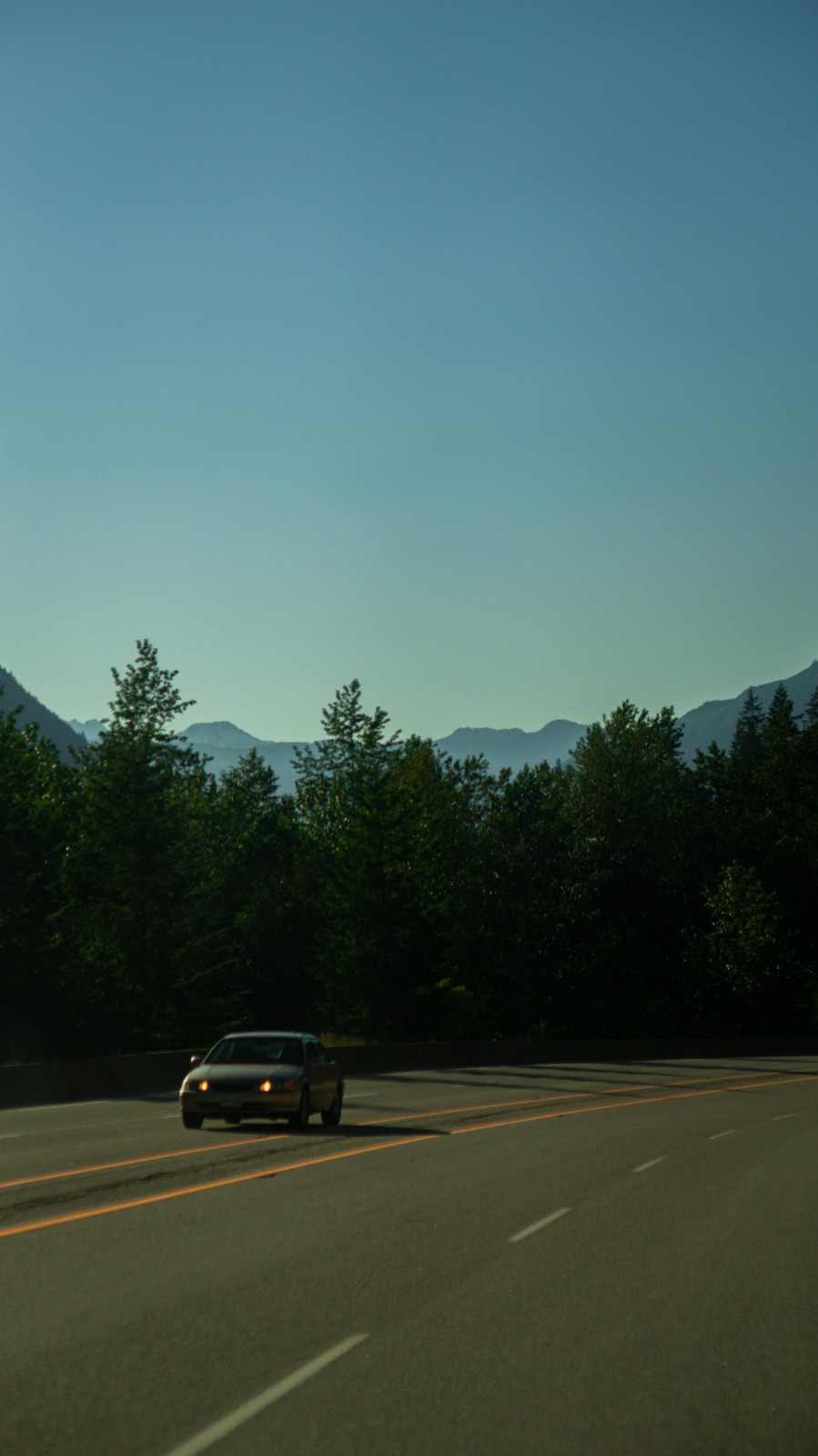 Sea-to-Sky Highway, dusk.